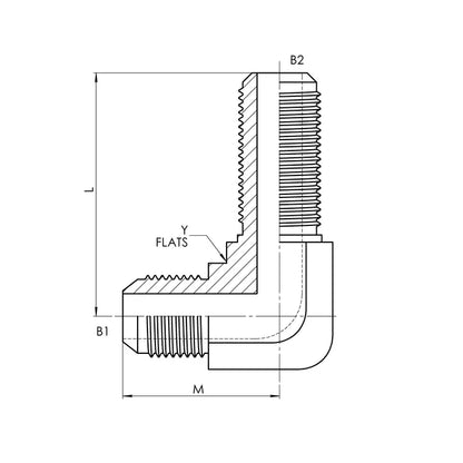 04 MJ - 04 MJ Bulkhead 90° Elbow, Stainless Steel