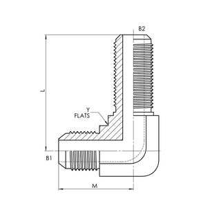 2701-LN-10-10-FG | 10 MJ - 10 MJ Bulkhead 90 Elbow Forged w/ Lock Nut, Carbon Steel - HTX Fluid Power