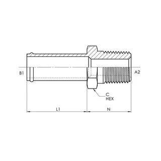 4404-12-16 | 12 HB - 16 MP Straight, Carbon Steel - HTX Fluid Power