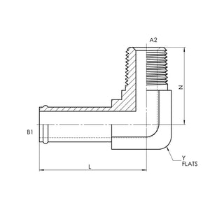 4501-10-08 | 10 HB - 08 MP 90 Elbow Forged - HTX Fluid Power