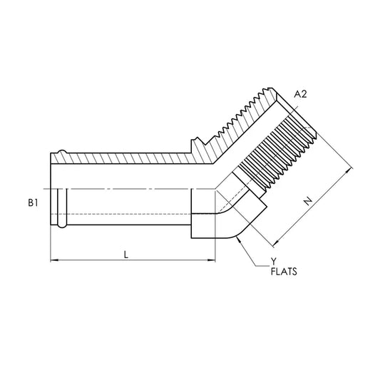 4503-12-12 | 12 HB - 12 MP 45 Elbow Forged, Carbon Steel