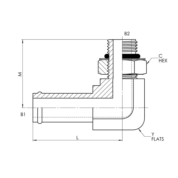 4601-06-06 | 06 HB - 06 MAORB 90° Elbow Forged, Carbon Steel