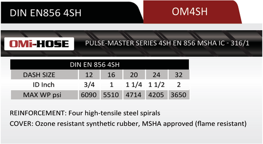 4SH-12 | 3/4" 4SH Spiral Hydraulic Hose, 6090 Max WP PSI