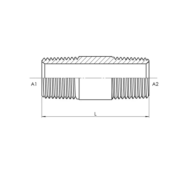 06 MP X 6.000 Straight-Long, Carbon Steel - HTX Fluid Power