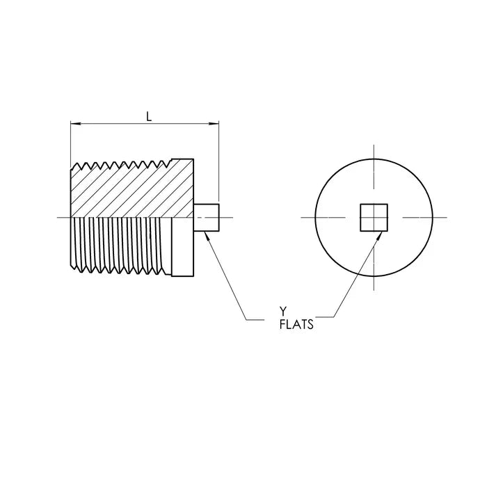 08 Square Head Pipe Plug, Carbon Steel - HTX Fluid Power