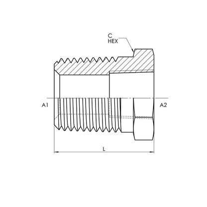 12 MP - 06 FP Straight Bushing, Stainless Steel