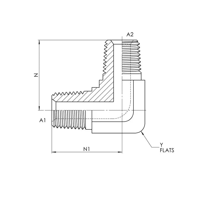 08 MP - 08 MP 90° Elbow, Stainless Steel