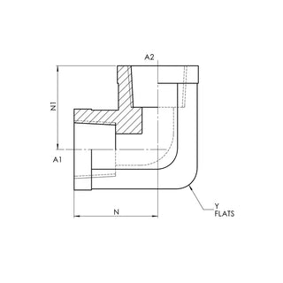 SS-5504-08-08 | 08 FP - 08 FP 90 Elbow, Stainless Steel - HTX Fluid Power