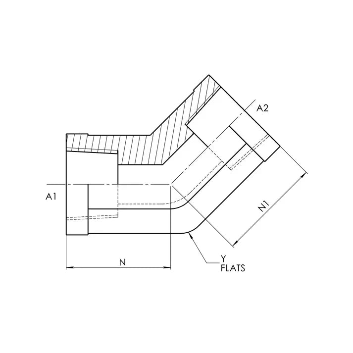 08 FP - 08 FP 45° Elbow Forged, Carbon Steel - HTX Fluid Power