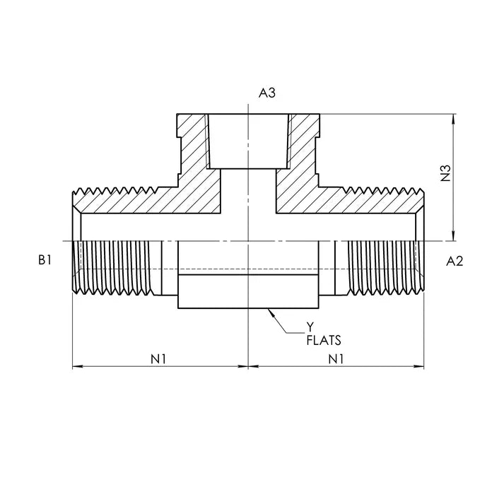 04 MP - 04 MP - 04 FP Tee, Stainless Steel