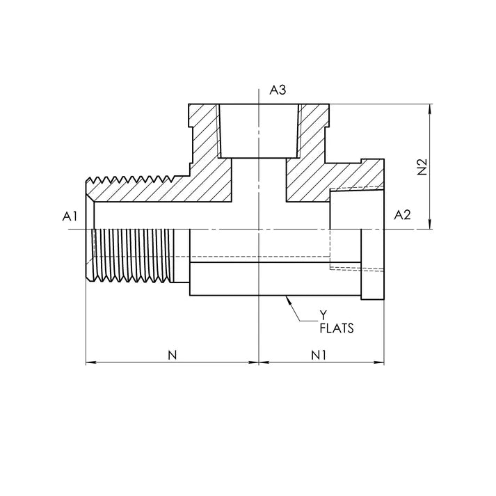 06 MP - 06 FP - 06 FP Tee, Stainless Steel