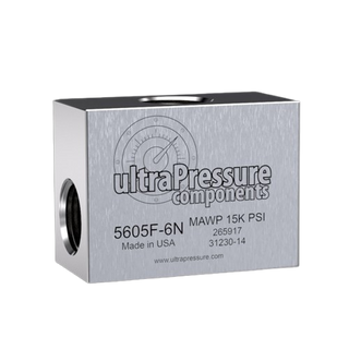 5605F-6N | 3/8" NPT Female Tee - Flat, Stainless Steel - 15K psi - HTX Fluid Power