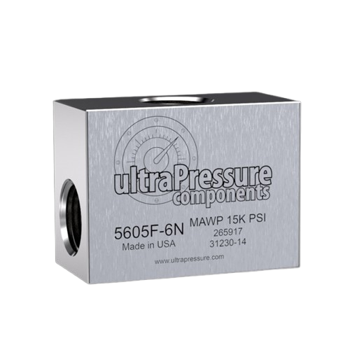 5605F-6N | 3/8" NPT Female Tee - Flat, Stainless Steel - 15K psi
