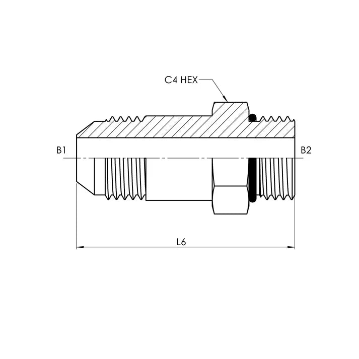 6400-L-16-16-O | 16 MJ - 16 MORB Straight-Long, Carbon Steel