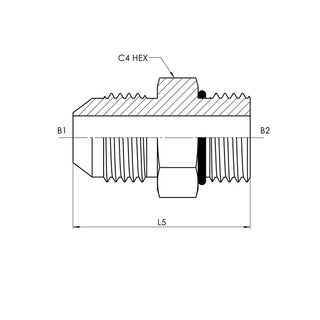 6400-06-04-O | 06 MJ - 04 MORB Straight, Carbon Steel - HTX Fluid Power