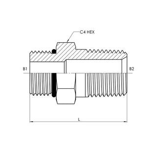 6401-08-08-O | 08 MORB - 08 MP Straight, Carbon Steel - HTX Fluid Power