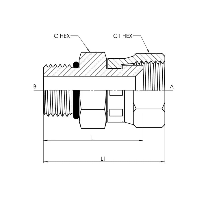 6402-06-06-O | 06 MORB - 06 FJS Straight, Carbon Steel