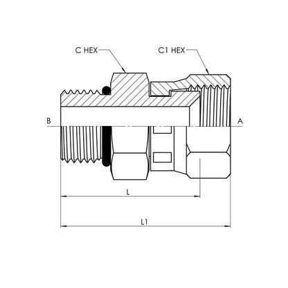 6402-06-06-O | 06 MORB - 06 FJS Straight, Carbon Steel
