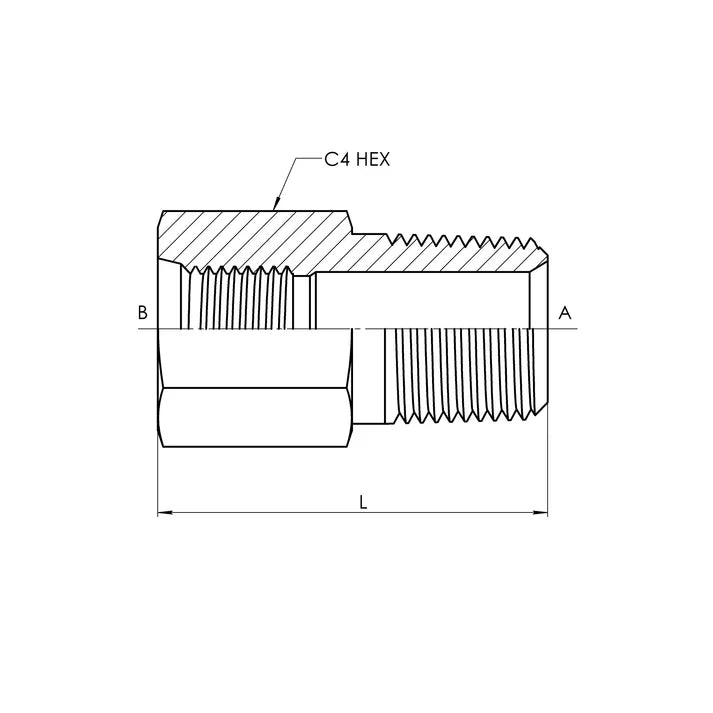 04 FORB - 02 MP Straight, Carbon Steel - HTX Fluid Power