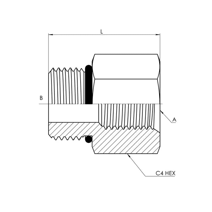 12 MORB - 04 FORB Straight, Carbon Steel - HTX Fluid Power