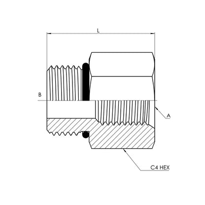 12 MORB - 04 FORB Straight, Carbon Steel - HTX Fluid Power