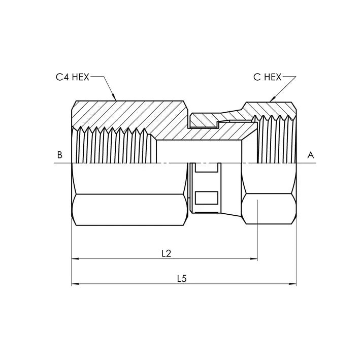 6506-24-24 | 24 FP - 24 FJS Straight, Carbon Steel