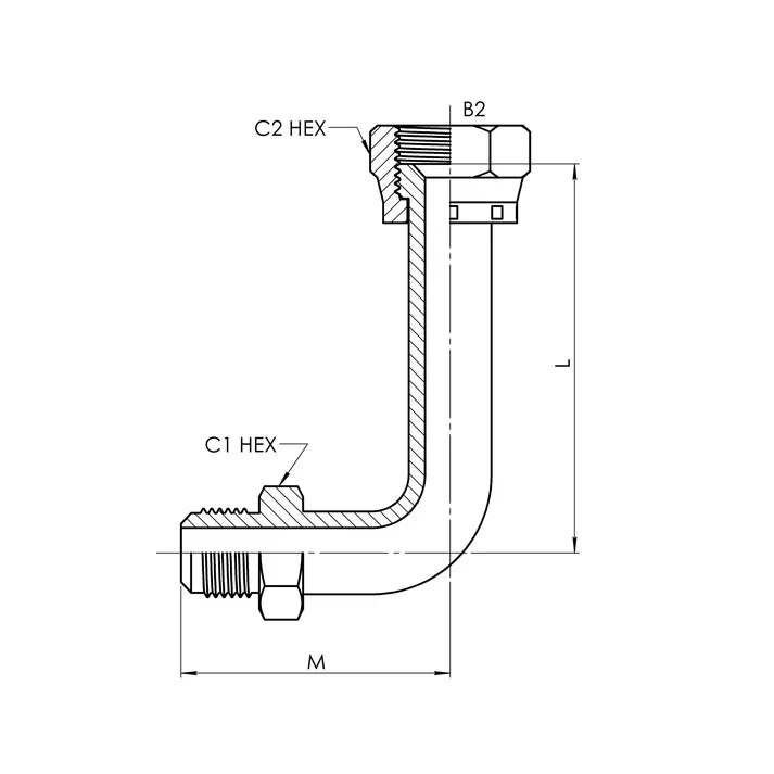 6701-L-16-16 | 16 MJ - 16 FJS Swept 90 Elbow-Long, Carbon Steel