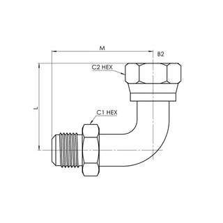 6701-12-12 | 12 MJ - 12 FJS Swept 90 Elbow, Carbon Steel - HTX Fluid Power