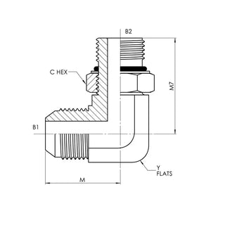 SS-6801-04-04 | 04 MJ - 04 MAORB 90 Elbow, Stainless Steel - HTX Fluid Power