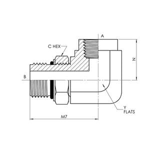 6805-16-12-NWO-FG | 16 MAORB - 12 FP 90 Elbow Forged, Carbon Steel - HTX Fluid Power