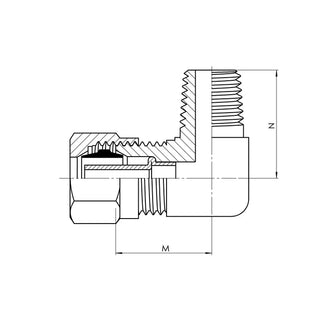 B-ABN2501-04-04-BS | 04 ABN - 04 MP 90 Elbow Barstock (Brass) - HTX Fluid Power