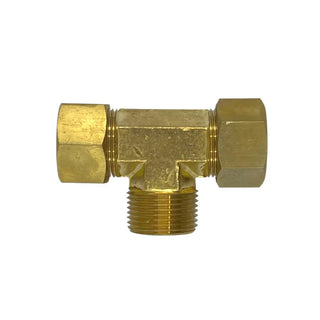 B-C2601-08-08-08-FG | 08 BT - 08 BT - 08 MP Tee Forged (Brass) - HTX Fluid Power