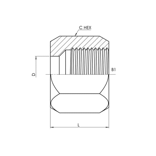 C0318-08 | 08 Compression Nut, Carbon Steel