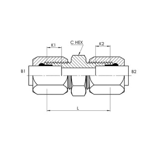 C2403-04-04 | 04 BT - 04 BT Tube Union Straight, Carbon Steel - HTX Fluid Power
