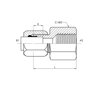 C2405-08-08 | 08 BT - 08 FP Adapter Straight, Carbon Steel - HTX Fluid Power