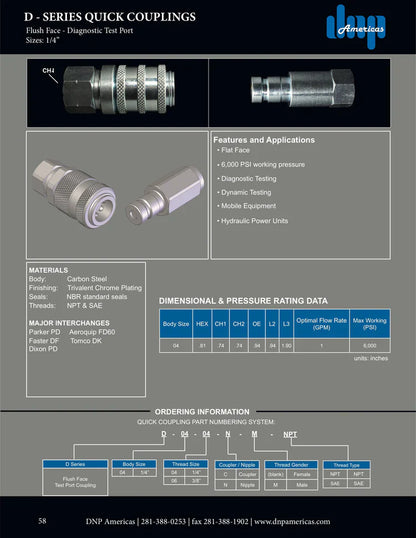 1/4" Diagnosis Nipple x 9/16" O'Ring Male..