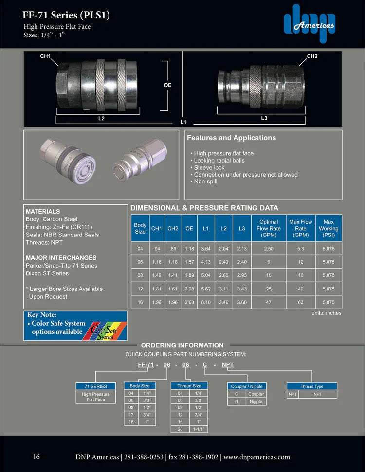 Snap-Tite 71 Series, 3/8" Coupler Body x 3/8" female NPT