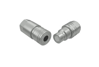 FF-HPG-04-04C-NPT | Flush Face High Pressure with Gray Nickel Plating, 1/4" coupling Body x 1/4" Female NPT threads - HTX Fluid Power