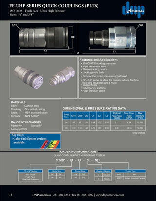 FF-UHP-06-06C | 3/8" Coupling Body x 3/8" NPT Female
