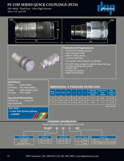 1/4" Nipple x 1/4" NPT Female