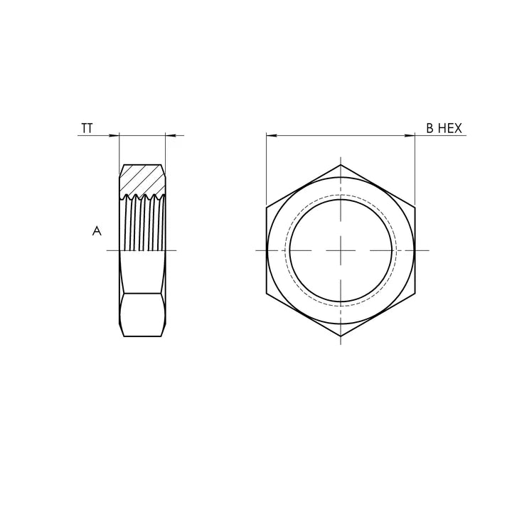 FS0306-16 | 16 FS Bulkhead Lock Nut, Carbon Steel
