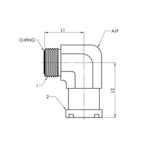 FS1704-16-16-FG | 16 MFS - 16 Code 61 Flange 90 Elbow Forged, Carbon Steel - HTX Fluid Power
