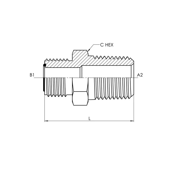 FS2404-08-04 | 08 MFS - 04 MP Straight, Carbon Steel