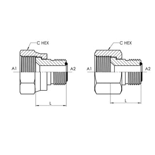 FS2406-16-12 | 16 FFS - 12 MFS Tube End Reducer, Carbon Steel - HTX Fluid Power