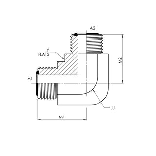 FS2500-24-24-FG | 24 MFS - 24 MFS 90 Elbow Forged, Carbon Steel - HTX Fluid Power