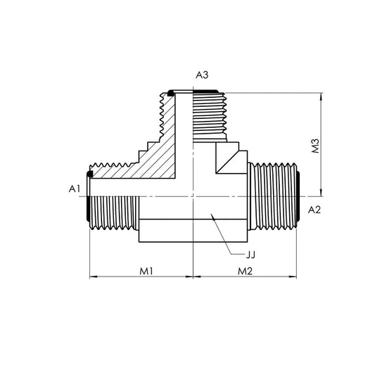 FS2603-12-12-12-FG | 12 MFS - 12 MFS - 12 MFS Tee Forged, Carbon Steel