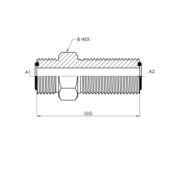 04 MFS - 04 MFS Bulkhead Straight w/ Lock Nut, Carbon Steel