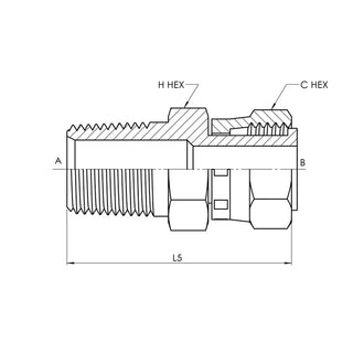 FS6505-10-08 | 10 FFSS - 08 MP Straight, Carbon Steel - HTX Fluid Power