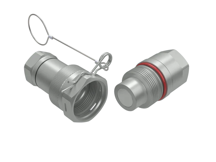 FSI-series coupling with wire locking sleeve and pin, 1" coupling body x 1" female NPT