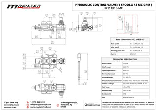 HCV 1x13-MC | 1 spool x 13 GPM Motor Center hydraulic control valve